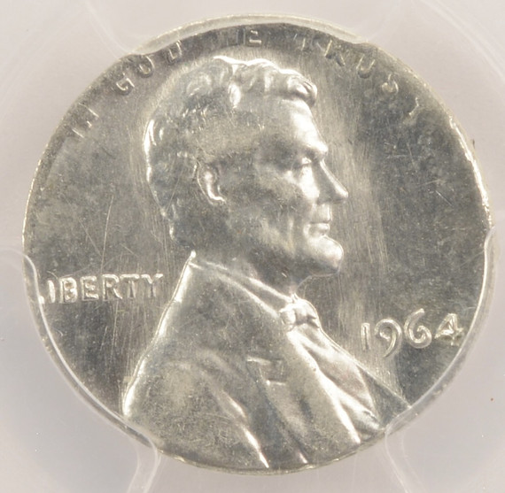 1964 1c Lincoln Cent on Silver Dime Planchet PCGS MS62 White