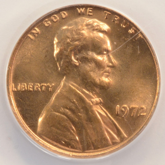 1972 1c Lincoln Cent Double Die Obverse DDO-2 FS-102 ANACS MS64 Red