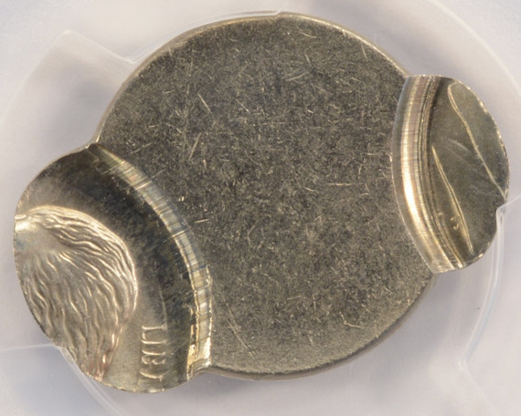 5c Jefferson Nickel Double-Struck Both Off-Center PCGS MS62