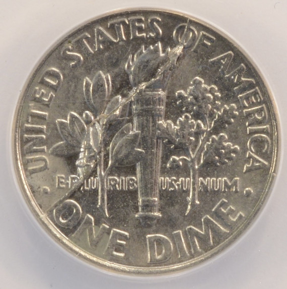 2007-P 10c Roosevelt Dime Split Die Reveres ANACS MS60