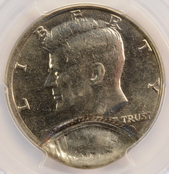 50c Clad Kennedy Half 15% Brockage and Partial Collar PCGS MS62