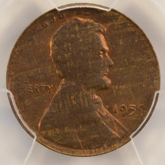 1959 1c Lincoln Cent Split Planchet Before Strike 1.53 Grams PCGS MS62 RB