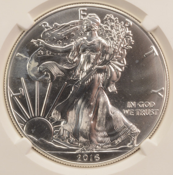 2016 $1 Silver Eagle Clashed Dies Obverse & Reverse NGC MS69