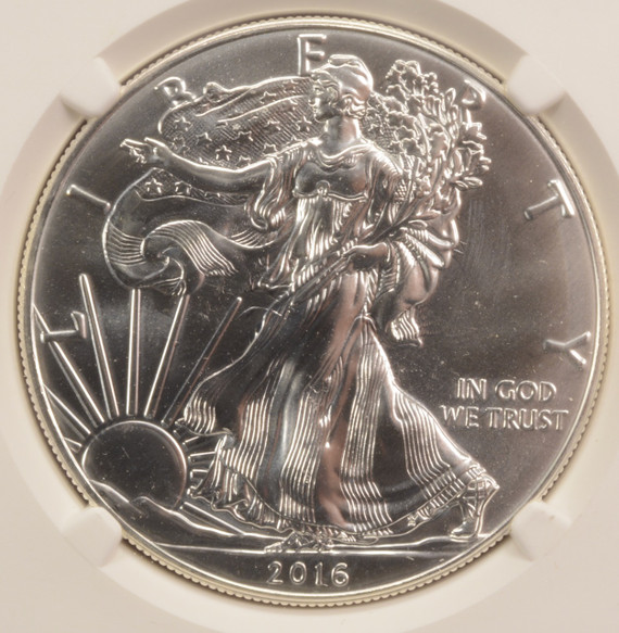 2016 $1 Silver Eagle Clashed Dies Obverse & Reverse NGC MS68
