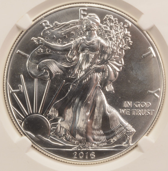 2016 $1 Silver Eagle Clashed Dies Obverse & Reverse NGC MS68