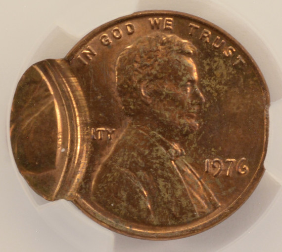 1976 1c Lincoln Cent Double-Struck, 2nd 85% Off-Center CACG MS61 RB
