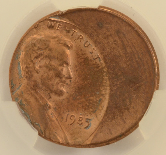 1985 1c Lincoln Cent Struck 35% Off-Center CACG MS63 RB