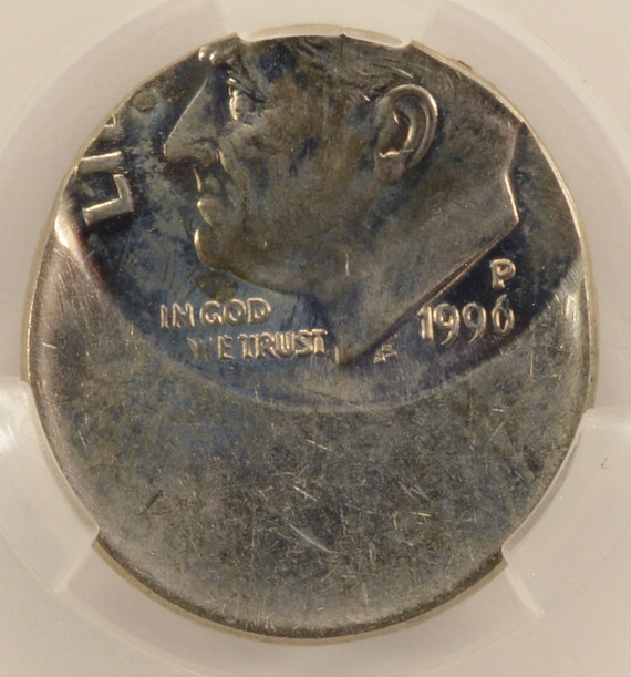 1996-P 10c Roosevelt Dime Struck 40% Off-Center CACG MS63