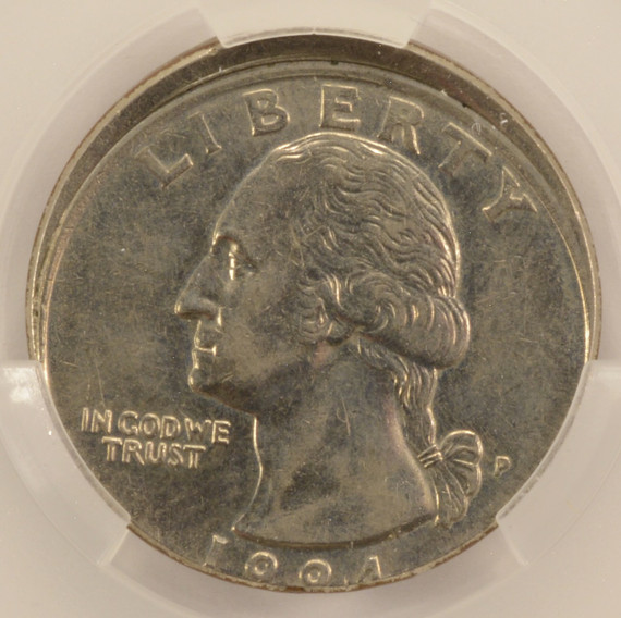 1994-P 25c Washington Quarter Struck 3% Off-Center CACG AU58