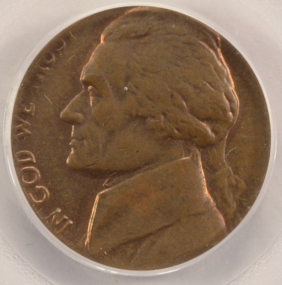 ND 5c Jefferson Nickel Struck on 1c Planchet PCGS MS63 RB