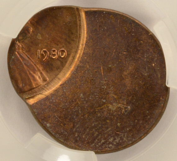 1980 1c Lincoln Cent Struck 70% Off-Center CACG MS63 RB