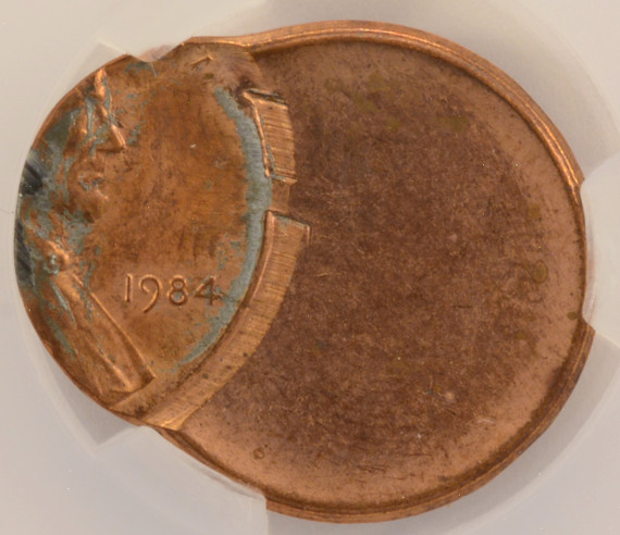 1984 1c Lincoln Cent Struck 60% Off-Center CACG MS62 RB