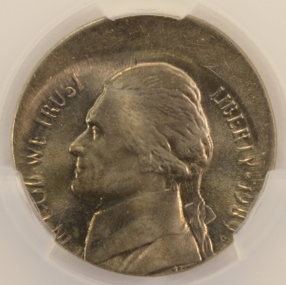 1989-P 5c Jefferson Nickel Struck 12% Off-Center CACG MS64
