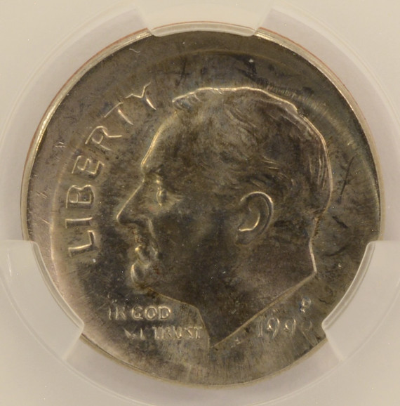 1990-P 10c Roosevelt Dime Broadstruck CACG MS64