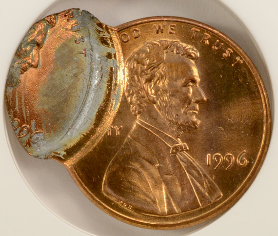 1996 1c Lincoln Cent Double-Struck, 2nd 70% Off-Center 2-Dates ANACS MS64 Red