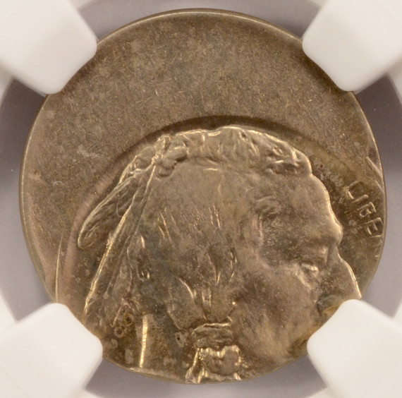 (1913-1938) 5c Buffalo Nickel Struck 30% Off-Center NGC MS63