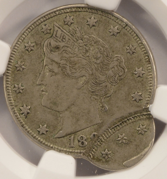 (1883-1899) 5c Liberty Nickel Double-Struck, 2nd 90% Off-Center NGC XF45