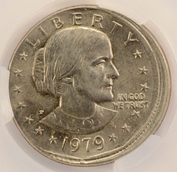 1979-P $1 SBA Dollar Narrow Rim "Far Date" Broadstruck CACG MS64