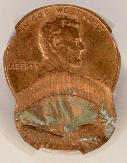 1984 1c Lincoln Cent Double-Struck, 2nd Strike 55% Off-Center CACG MS62 Red