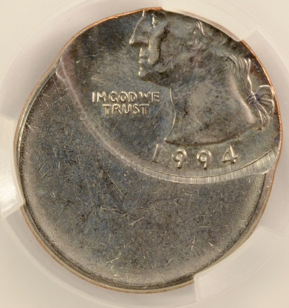 1994-P 25c Washington Quarter Struck 45% Off-Center CACG MS61