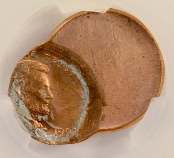 1992 1c Lincoln Cent Struck 55% Off-Center CACG MS63 Red