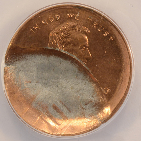 2000 1c Lincoln Cent Broadstruck and 40% Brockage ANACS MS63 Red