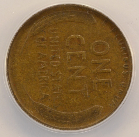 1924 1c Wheat Cent 80 Degree Rotated Dies ANACS F15
