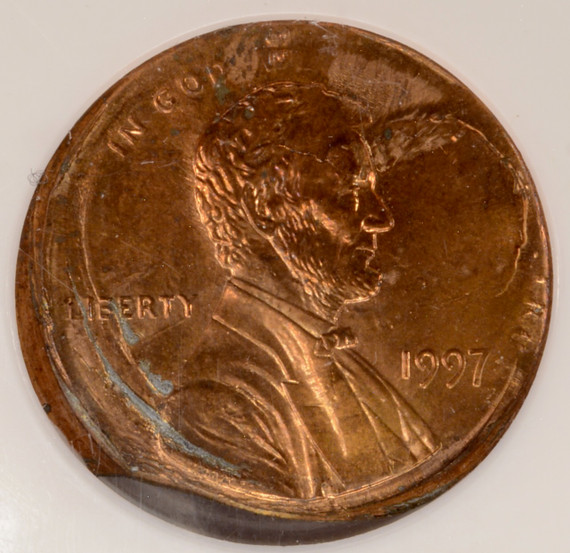 1997 1c Lincoln Cent Double-Struck Rotated NGC MS65 Red