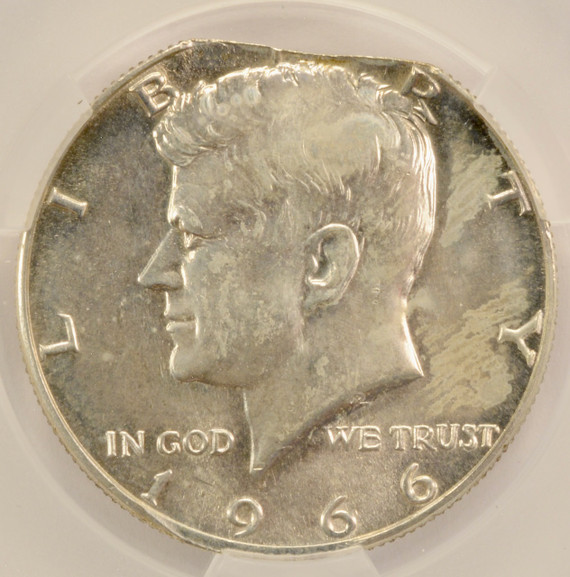 1966 50c Kennedy Half 3% Straight Clip CACG MS64