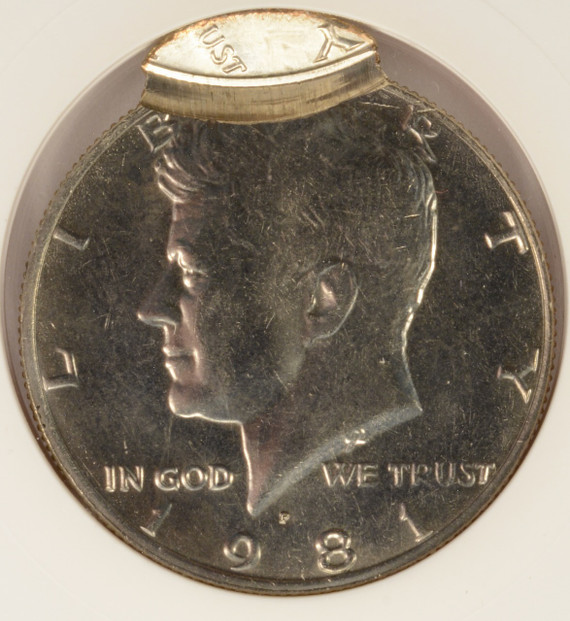 1981-P 50c Kennedy Half Double-Struck, 2nd 90% Off-Center ANACS MS63