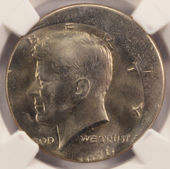 1976 50c Kennedy Half Struck 15% Off-Center NGC MS64