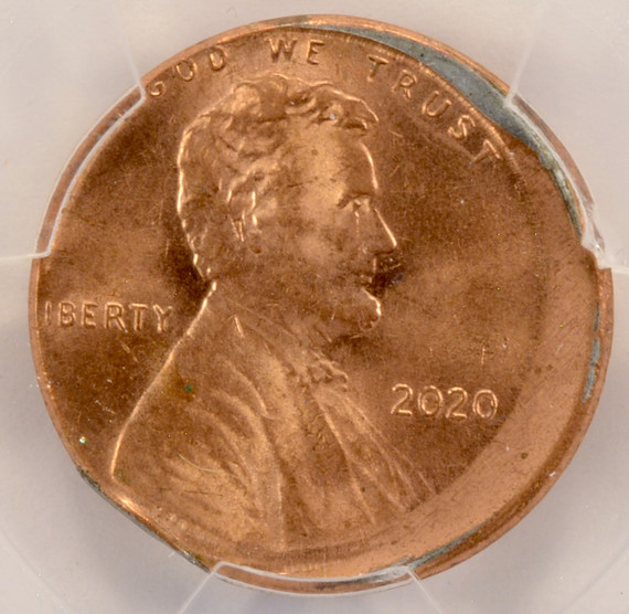 2020 1c Shield Cent Struck 5% Off-Center PCGS MS61 Red