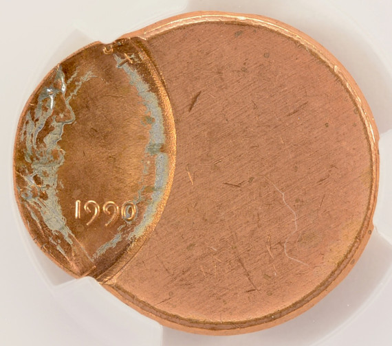 1990 1c Lincoln Cent Struck 60% Off-Center CACG MS62 Red