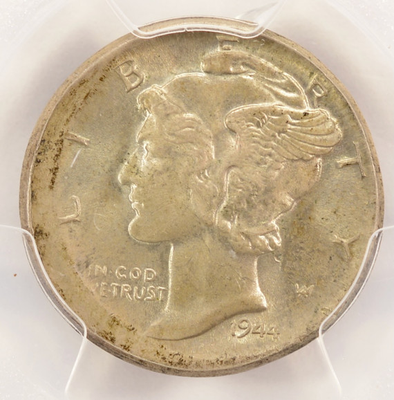 1944 10c Mercury Dime Broadstruck PCGS MS62