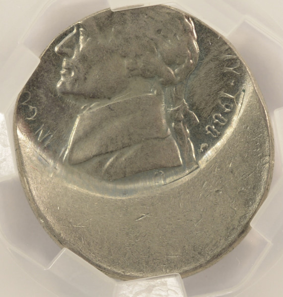 1988-P 5c Jefferson Nickel Struck 35% Off-Center CACG MS62