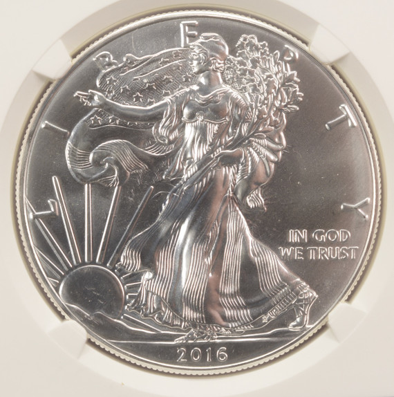 2016 $1 Silver Eagle Clashed Dies Obverse & Reverse NGC MS69