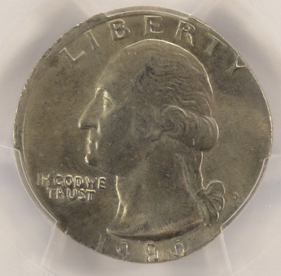 1980 25c Washington Quarter Struck on Nickel Planchet PCGS MS64