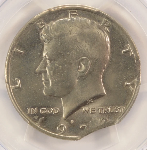 1972-D 50c Kennedy Half Double Clipped Planchet PCGS MS64