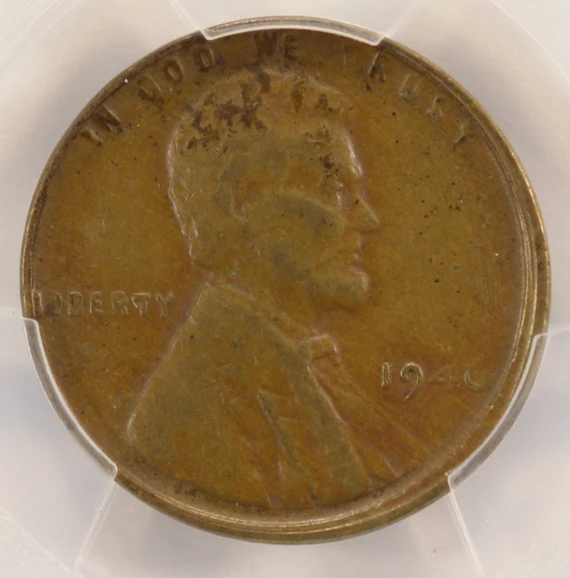 1946 1c Wheat Cent Flipover Double-Strike In-Collar PCGS XF40