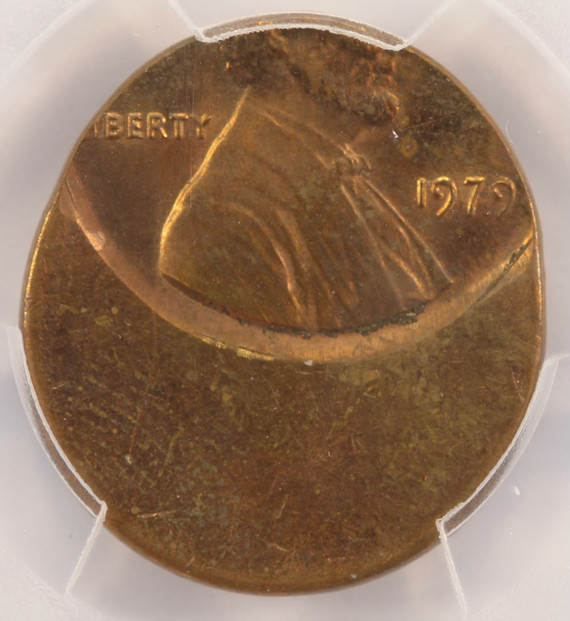 1979 1c Lincoln Cent Struck 45% Off-Center PCGS MS62 Red