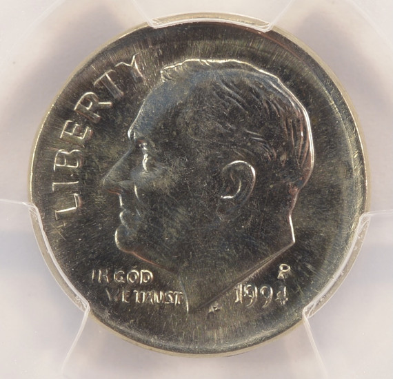 1994-P 10c Roosevelt Dime Broadstruck PCGS MS64