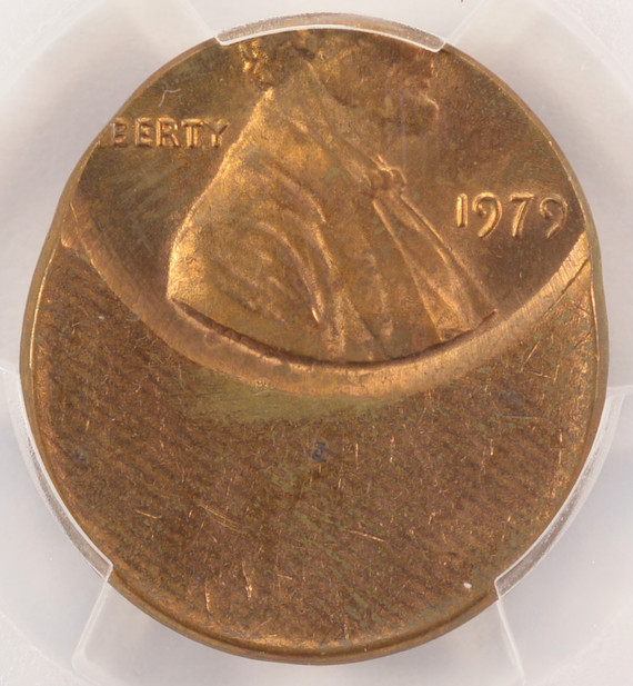 1979 1c Lincoln Cent Struck 45% Off-Center PCGS MS63 Red