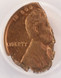 (1909-1958) 1c Wheat Cent Struck on Fragment 1.39 Grams ANACS MS63 RB