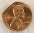 1962 1c Lincoln Cent Uncentered Broadstruck on 7% Ragged End Clip PCGS MS64 Red