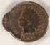 1889 1c Indian Cent Double-Struck, 2nd 90% Off-Center PCGS VF30