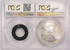 2006 $1 Silver Eagle 2-Coin Mated Pair Struck Thru & Plastic PCGS MS67