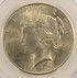 1925 $1 Peace Dollar Struck Thru Obverse CACG MS64
