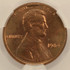 1984 1c Lincoln Cent Cud Major Die Break CACG MS63 Red/Brown