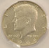 1966 50c Kennedy Half 2% Curved Clip CACG AU58