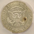1966 50c Kennedy Half 2% Curved Clip CACG AU58